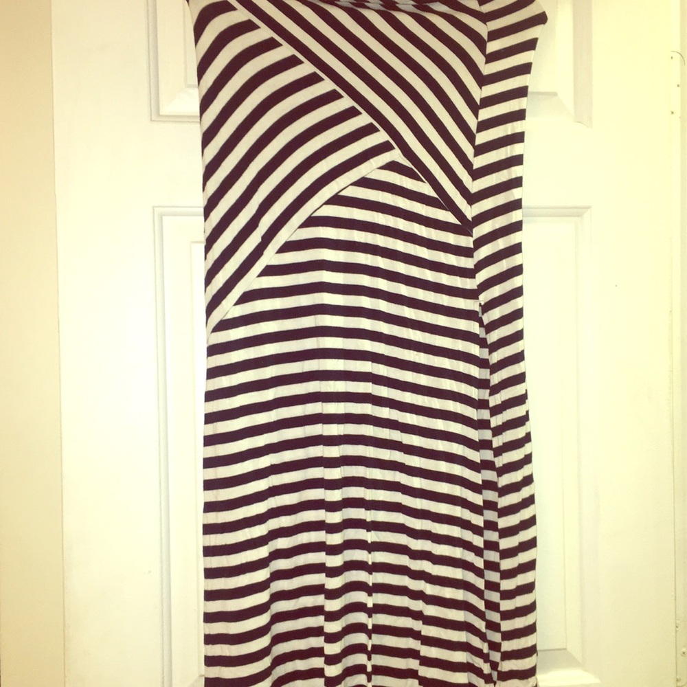 Blue and white maxi skirt